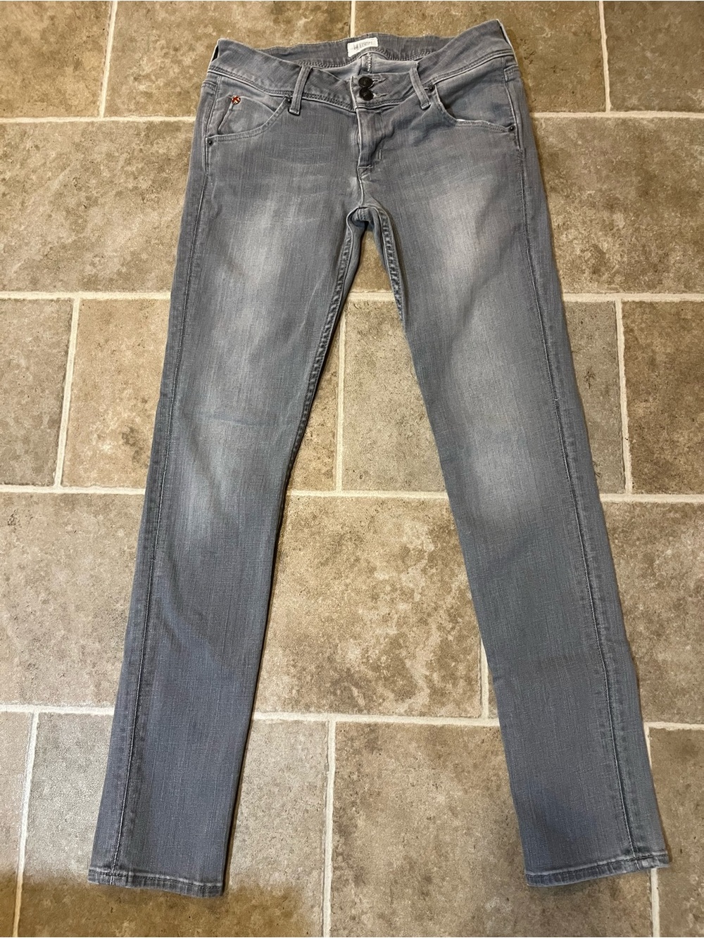 Hudson Grey Skinny Flap Pocket Stretch Mid Rise Jeans Womens Size 26